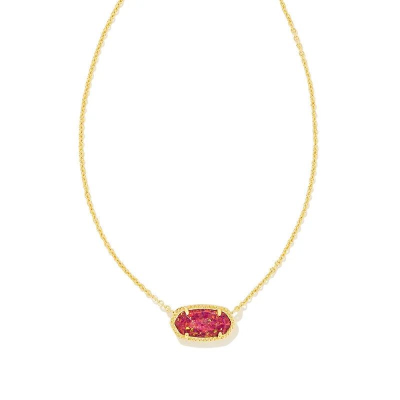 Kendra Scott | Elisa Gold Pendant Necklace in Berry Kyocera Opal