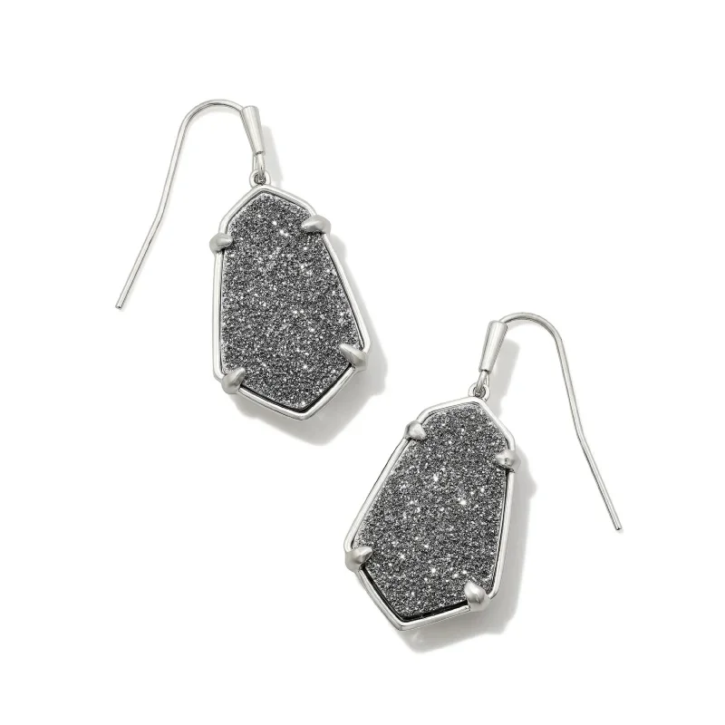 Kendra Scott | Alexandria Drop Earrings In Silver Platinum Drusy