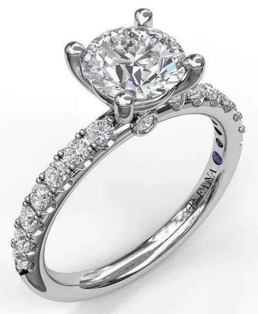 Classic Pavé Round Cut Engagement Ring