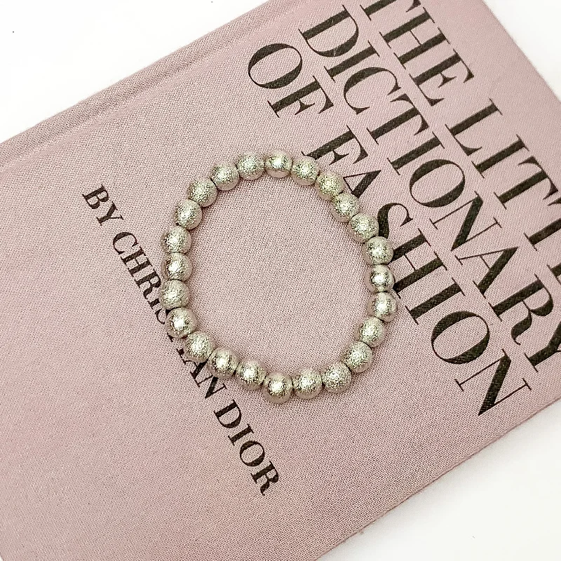 Silver Tone Basic Beaded Bracelet