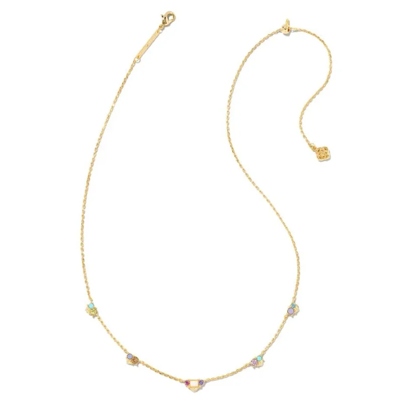 Kendra Scott | Devin Gold Crystal Strand Necklace in Pastel Mix