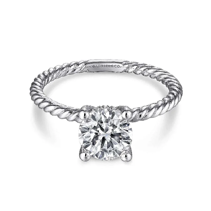 Bobbi - 14K White Gold Round Diamond Engagement Ring