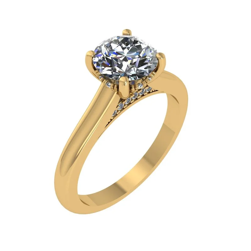 Round Diamond Semi-Mount Solitaire Engagement Ring