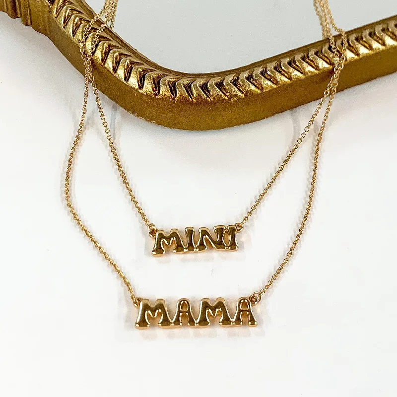 MAMA + MINI Chain Necklace Set in Gold Tone