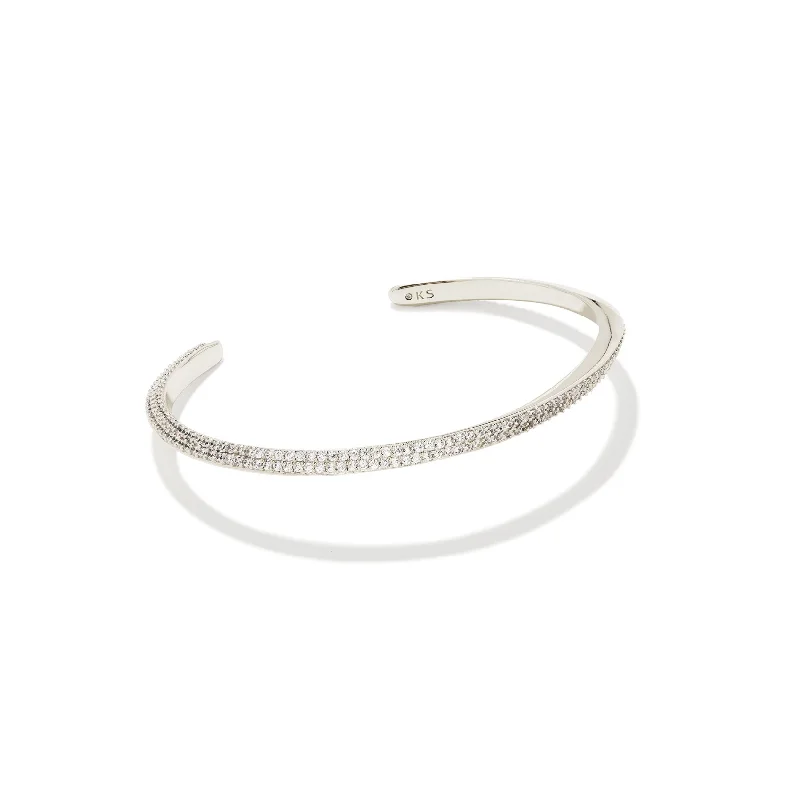 Kendra Scott | Ella Silver Cuff Bracelet in White Crystal