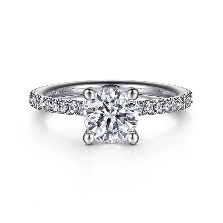 Evelyn - 14K White Gold Round Diamond Engagement Ring