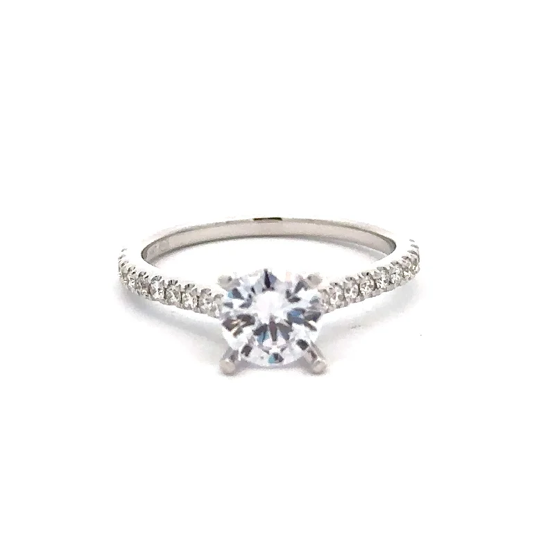 14K White Gold Diamond Semi-Mount Engagement Ring