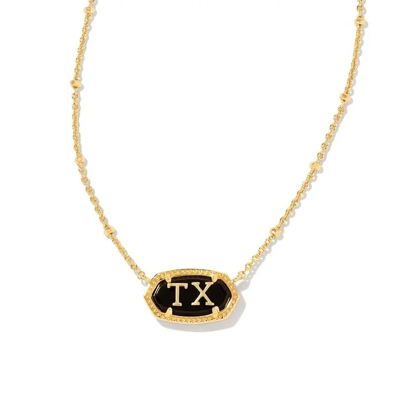 Kendra Scott | Elisa Gold Texas Necklace in Black Agate