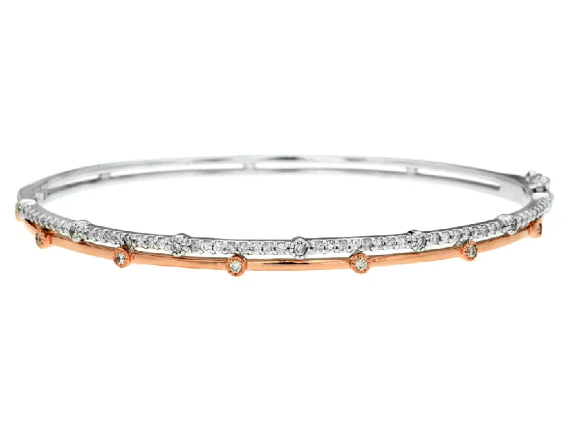 Two-Tone Gold Diamond Bangle Bracelet