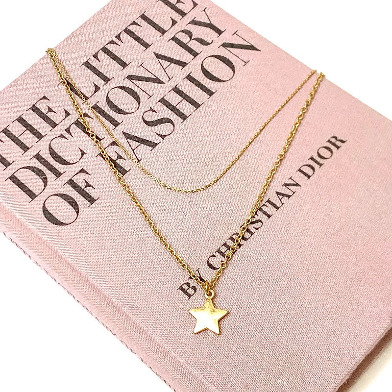 Layered Gold Star Necklace