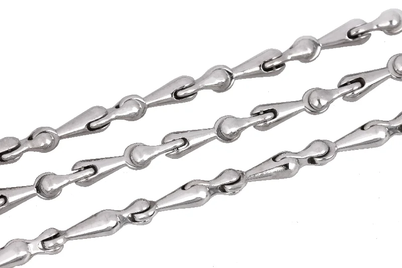 Men's Italian Handmade 14K White Gold 24.00" Fancy Link Chain Necklace 89.3gr