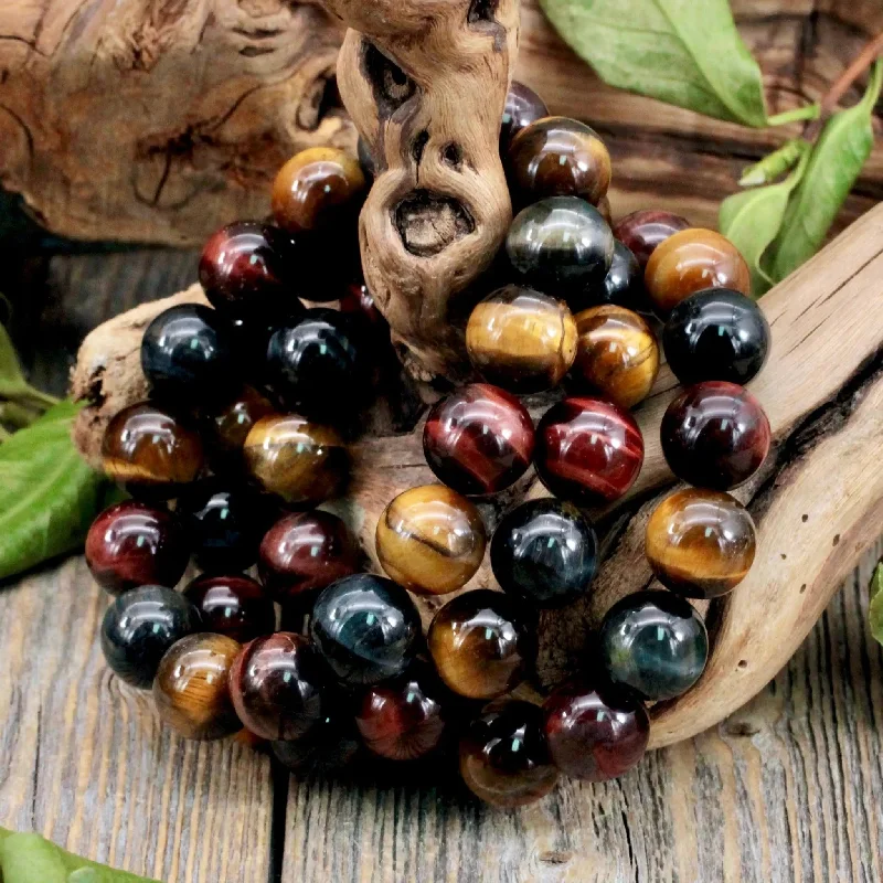 Tri-Color Tiger's Eye Bracelet - 12mm