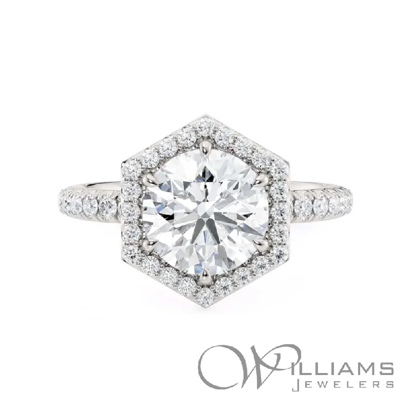 Michael M Hex 18 Karat Diamond Engagement Ring