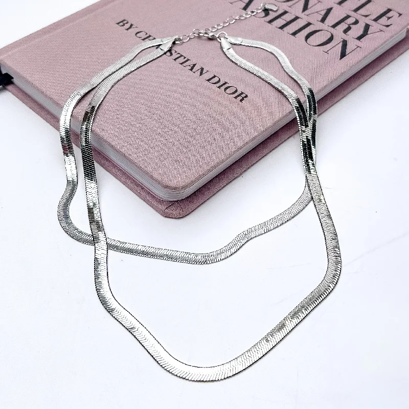 Daily Dose Double Strand Silver Tone Necklace