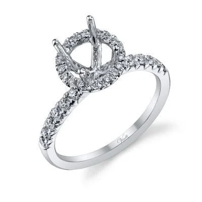 14K White Gold and Diamond Engagement Ring