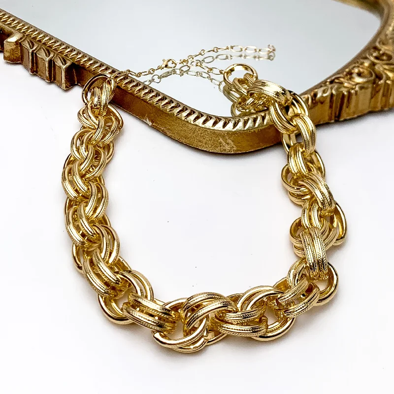 Night Out Gold Tone Chunky Chain Necklace