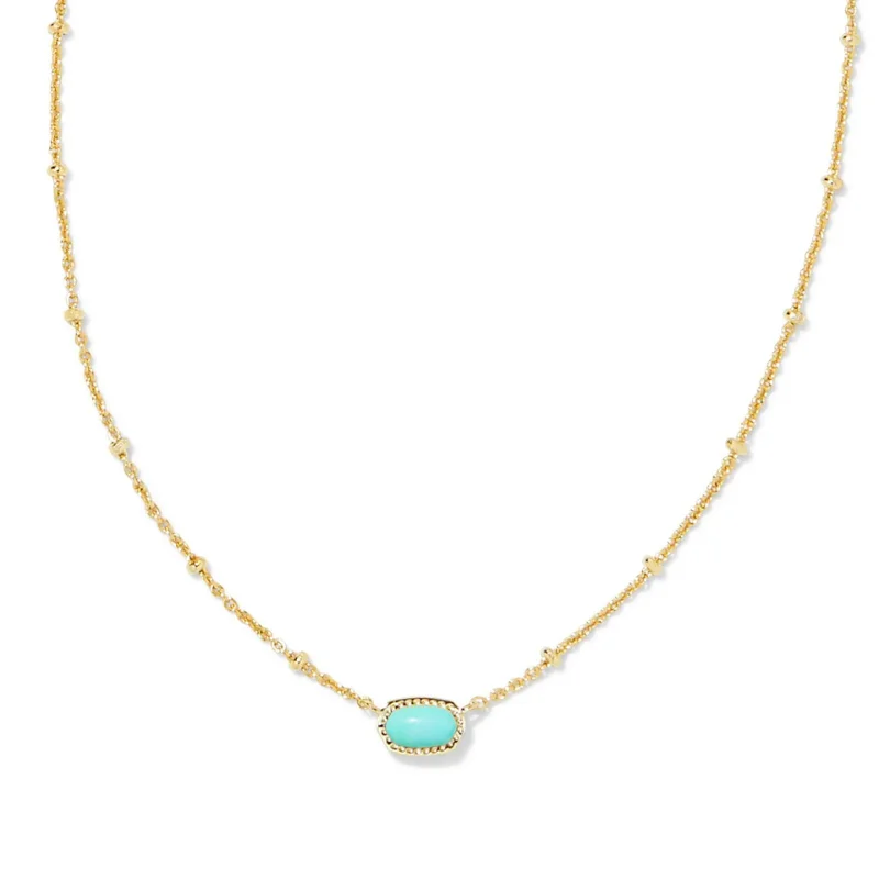 Kendra Scott | Mini Elisa Gold Satellite Short Pendant Necklace in Mint Magnesite