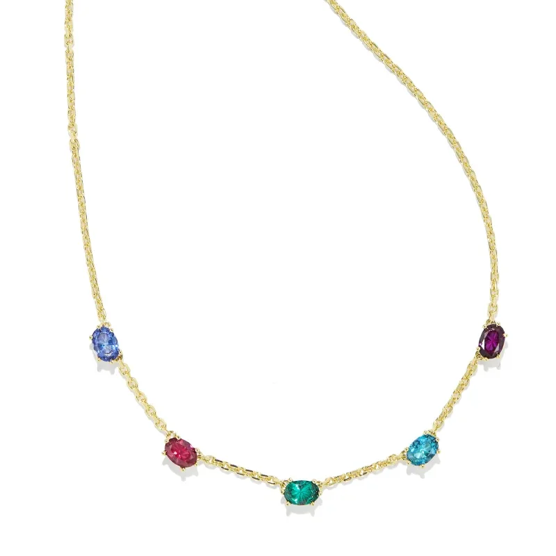 Kendra Scott | Cailin Gold Crystal Strand Necklace in Multi Mix