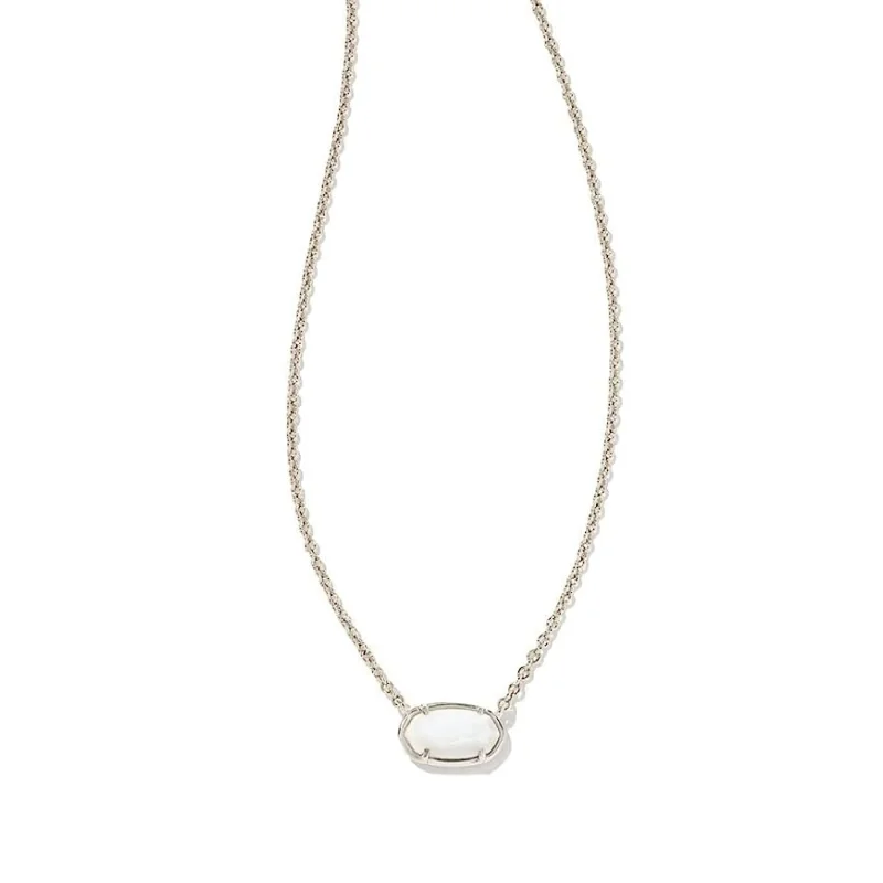 Kendra Scott | Grayson Silver Pendant Necklace in White Mother-of-Pearl