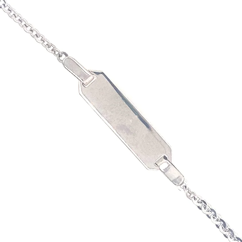 Chain Style ID Bracelet - 14kt White Gold