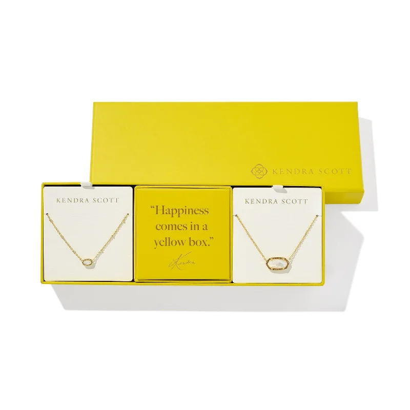 Kendra Scott | Elisa Gold Gift Set of 2 in Ivory Mother-Of-Pearl