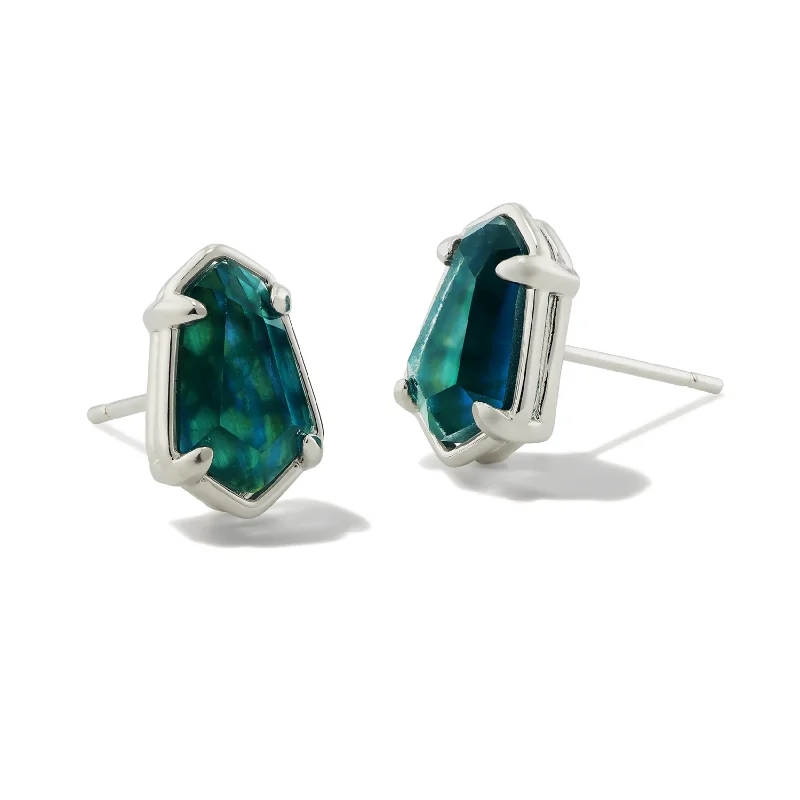 Kendra Scott | Alexandria Stud Earrings Silver Teal Green Illusion