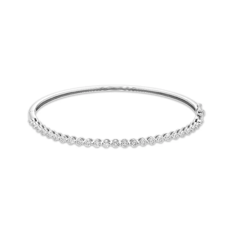 Pre-Owned Kay 1/4ct tw Diamond Bangle Bracelet in Sterling Silver