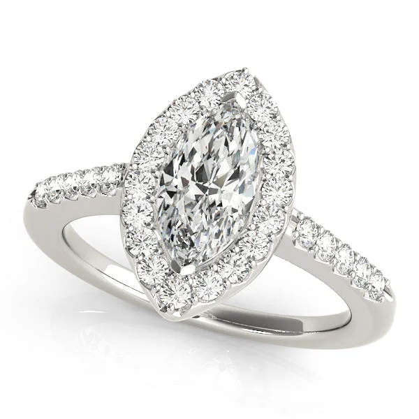 14K Halo Marquise Engagement Ring