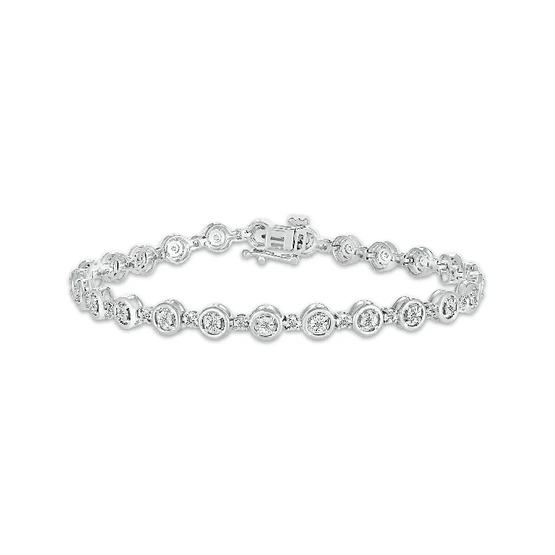 Pre-Owned Kay 1/4ct tw Round-cut Diamond Tennis Bracelet in Sterling Silver