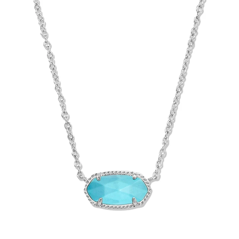 Kendra Scott | Elisa Silver Pendant Necklace in Variegated Turquoise Magnesite