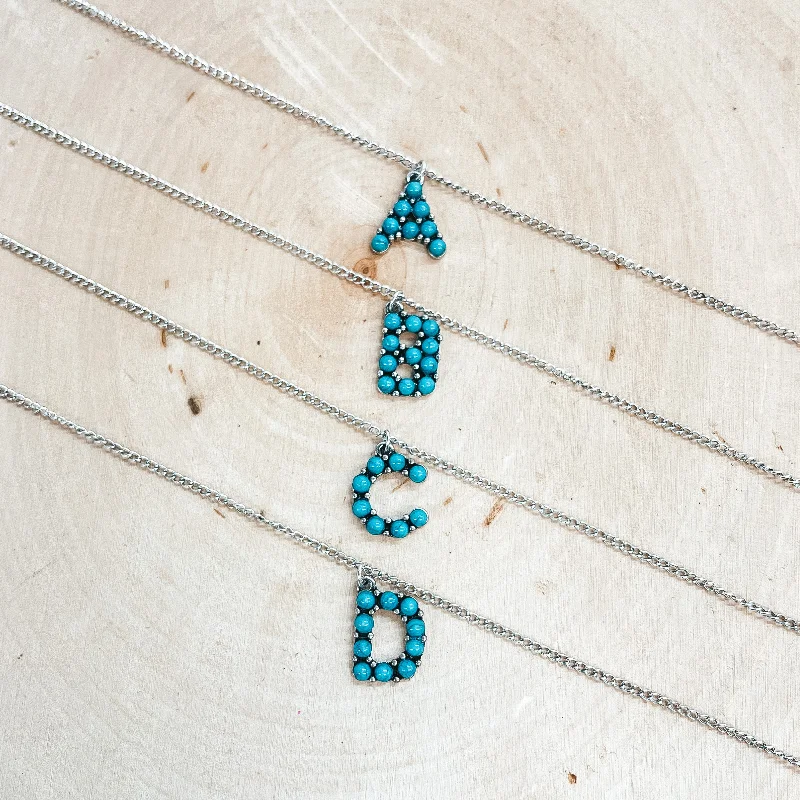 Mini Western Turquoise Initial Necklaces