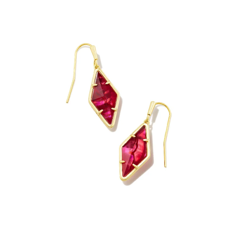 Kendra Scott | Kinsley Gold Drop Earrings in Raspberry Illusion