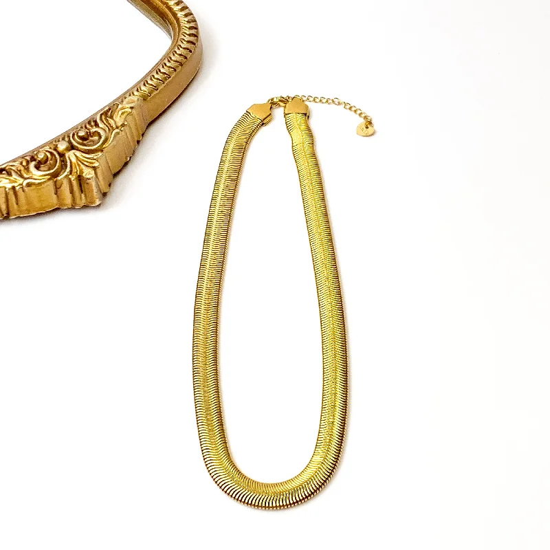 Bracha | Billie Thick Necklace in Gold Tone