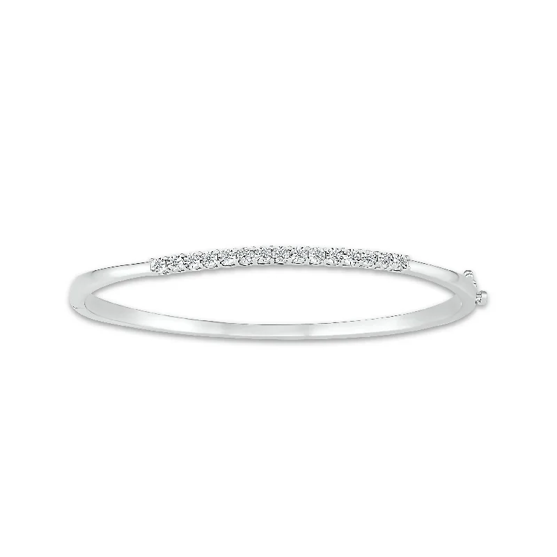 Pre-Owned Kay 1/4ct Diamond Bangle Bracelet in Sterling Silver