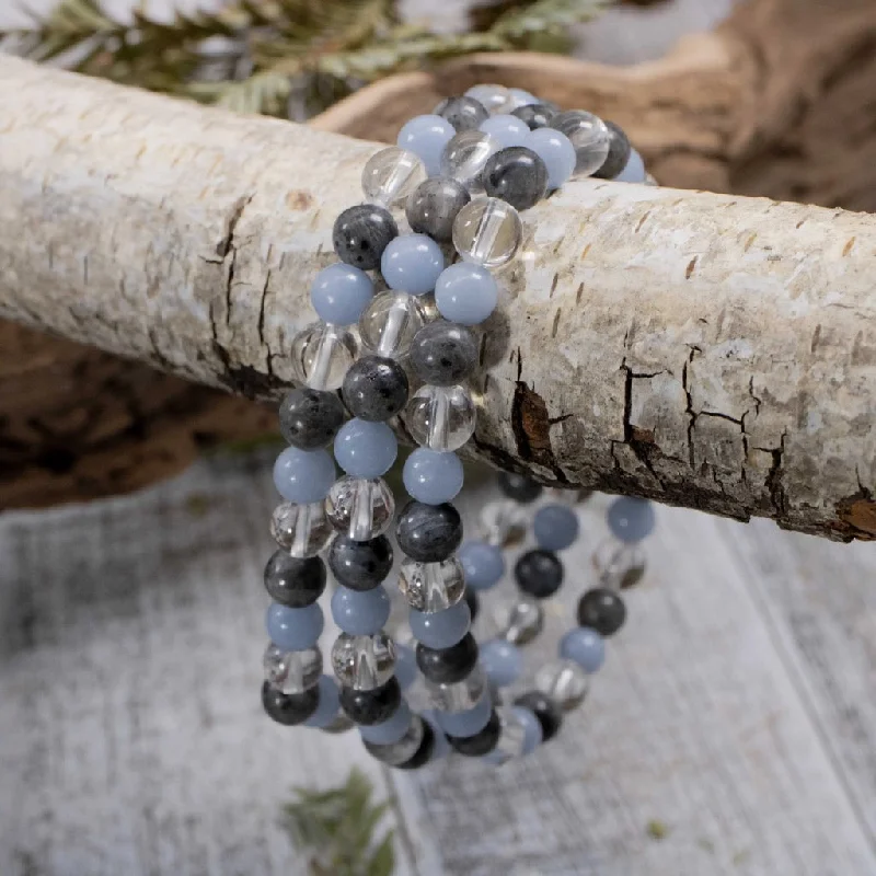 Larvikite, Angelite & Quartz Bracelet