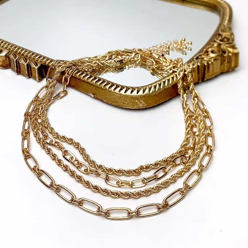 Sunday Style Gold Tone Chain Necklace