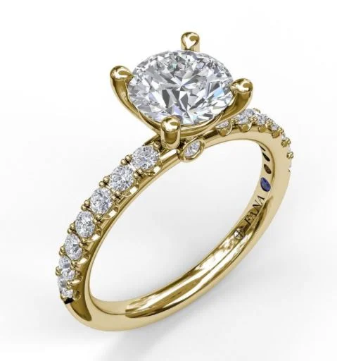 Classic Pavé Round Cut Engagement Ring