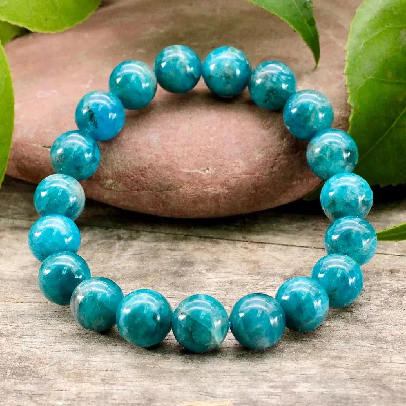 Blue Apatite Bracelet, 10mm