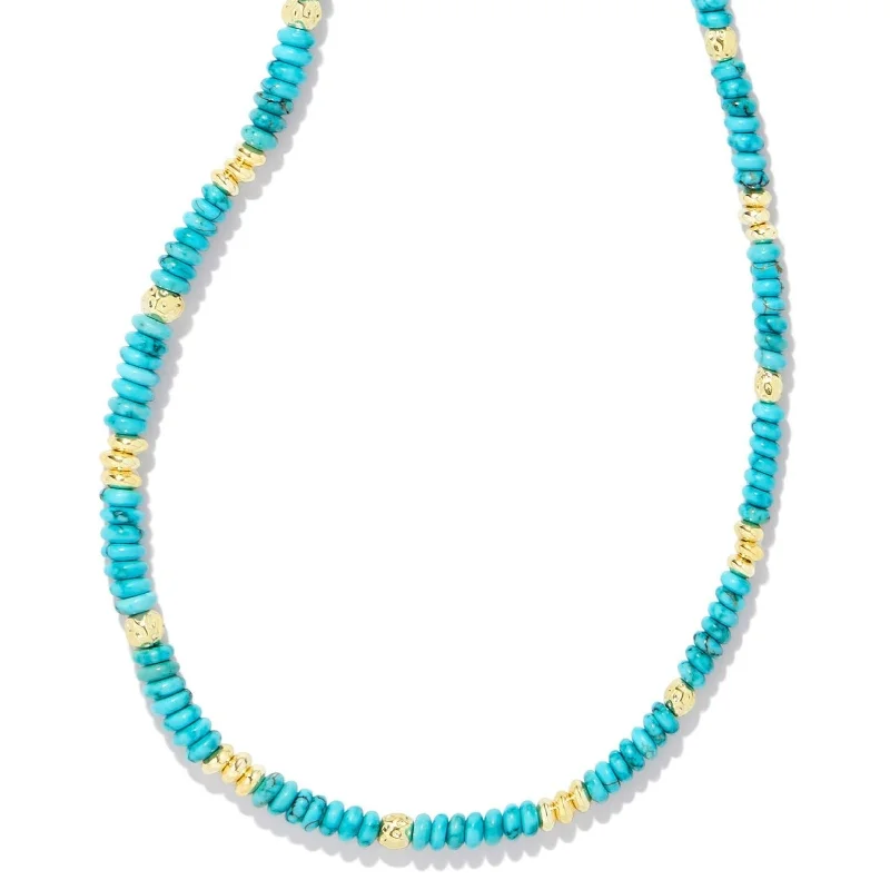 Kendra Scott | Deliah Gold Strand Necklace in Variegated Turquoise Magnesite