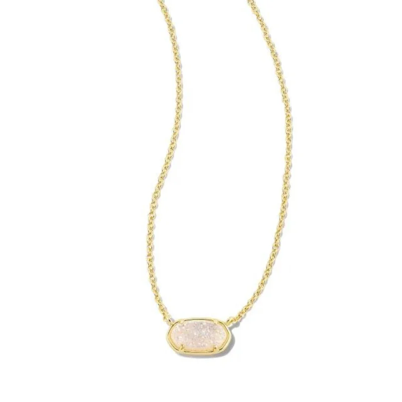 Kendra Scott | Grayson Gold Pendant Necklace in Iridescent Drusy