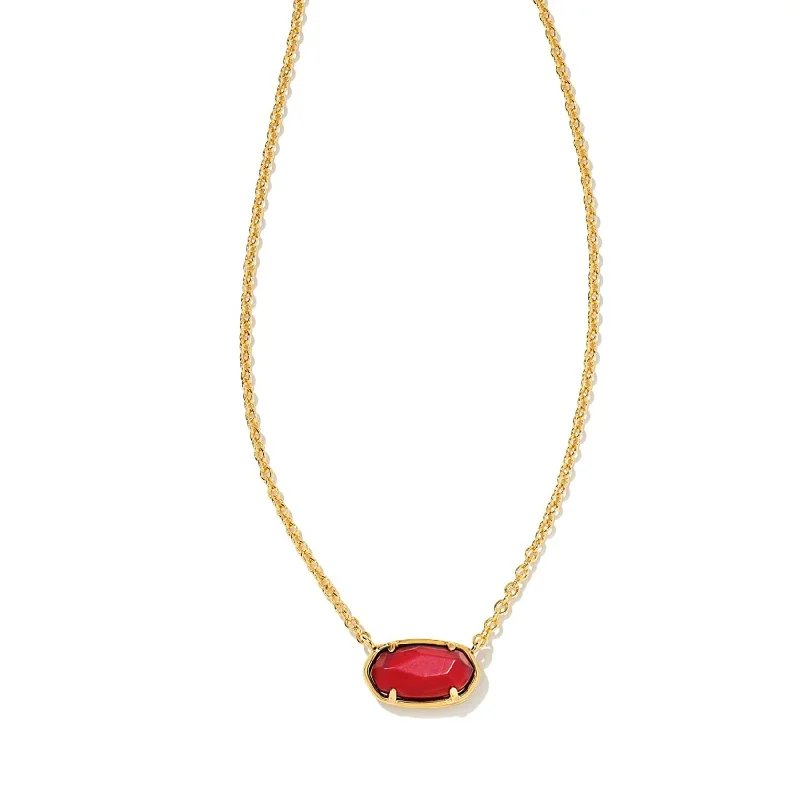 Kendra Scott | Grayson Gold Pendant Necklace in Maroon Magnesite