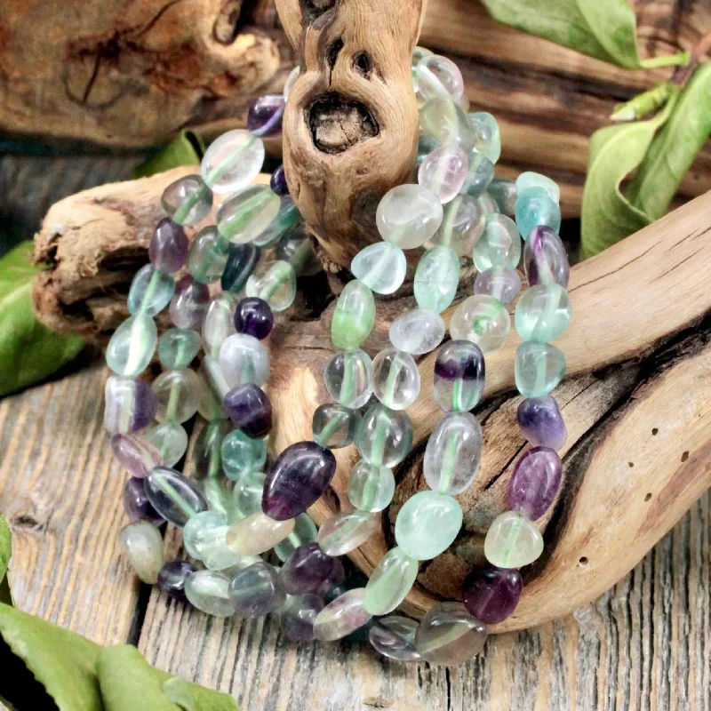 Rainbow Fluorite Pebble Bracelet