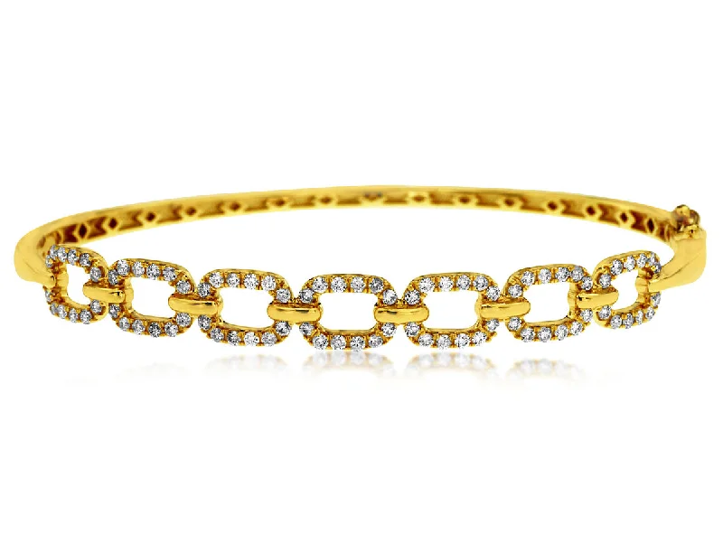 Open Link Diamond Bangle Bracelet