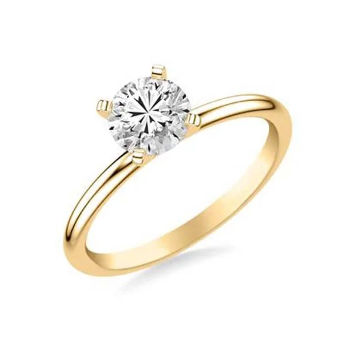 Mountz Collection .70CT Classic Solitaire Round Center Engagement Ring in 14K Yellow Gold