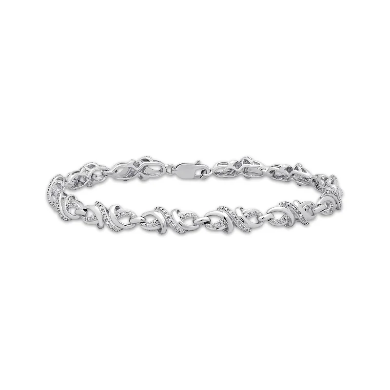 Pre-Owned Kay 1/10ct tw Round-cut Diamond Bracelet in Sterling Silver