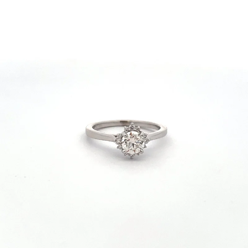 14 Karat Diamond Engagement Ring with Round Center