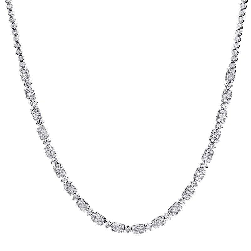 PAVÉ & BEZEL SET DIAMOND NECKLACE