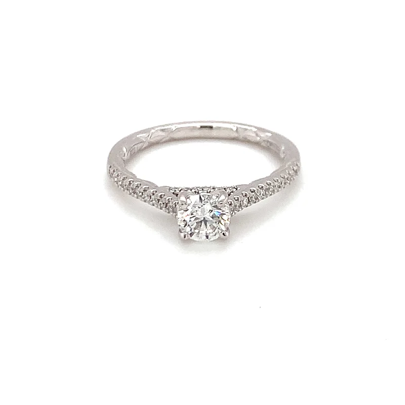 14 Karat Diamond Engagement Ring with Round Center