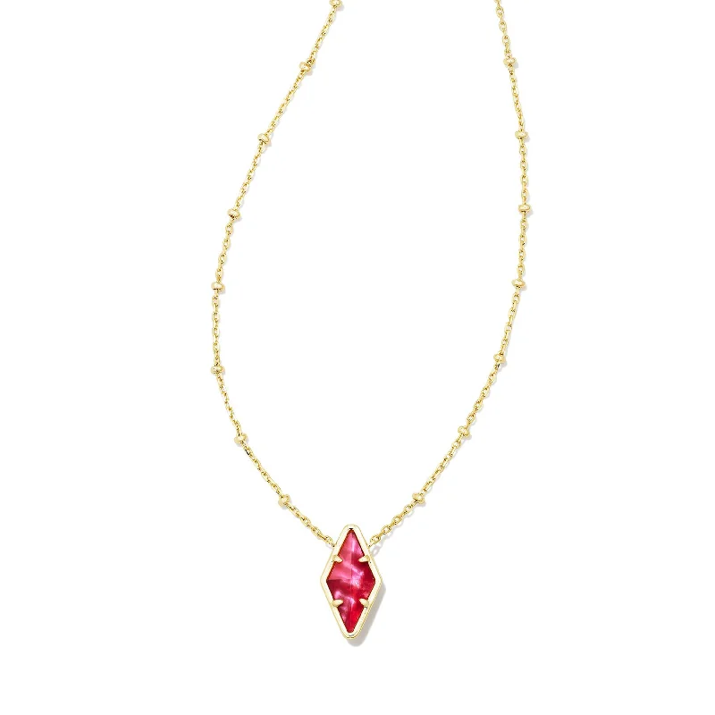 Kendra Scott | Kinsley Gold Short Pendant Necklace in Raspberry Illusion