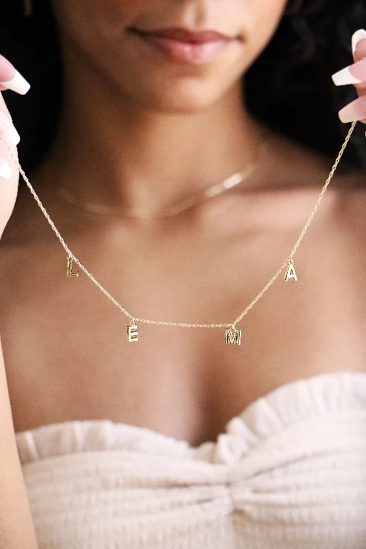 letter charm necklace { gold + silver }